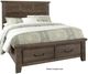 Vaughan-Bassett Sawmill Saddle Gray King Louver Storage Bed-0