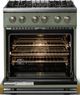 Viking® 5 Series 30" Eucalyptus Pro Style Dual Fuel (LP) Range with Brushed Brass Trim-1