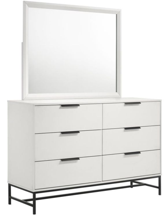 Coaster® Sonora White 6-drawer Dresser with Mirror-0