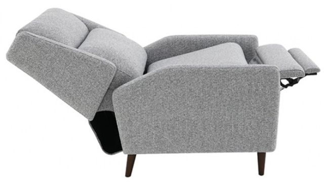 Furniture of America® Psyche Gray Pushback Recliner-3
