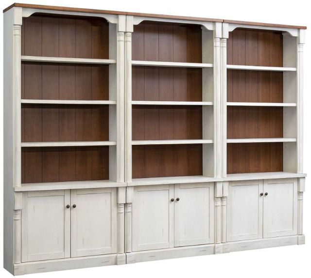 Martin Furniture Durham 3-Piece Brushed Chalk Tall Bookcase Set-0