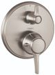 Hansgrohe Ecostat Classic Brushed Nickel Round Thermostatic Trim with Volume Control and Diverter-0