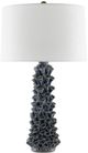 Currey & Company Sunken Blue Drip Glaze/Off-White Table Lamp-1