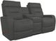 La-Z-Boy® Baron Blue Grey Leather Manual Wall Reclining Loveseat with Console-0