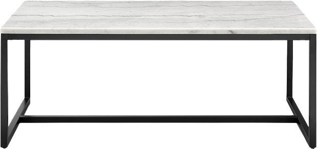 Magnussen Home® Torin White Marble Cocktail Table with Matte Black Base-1