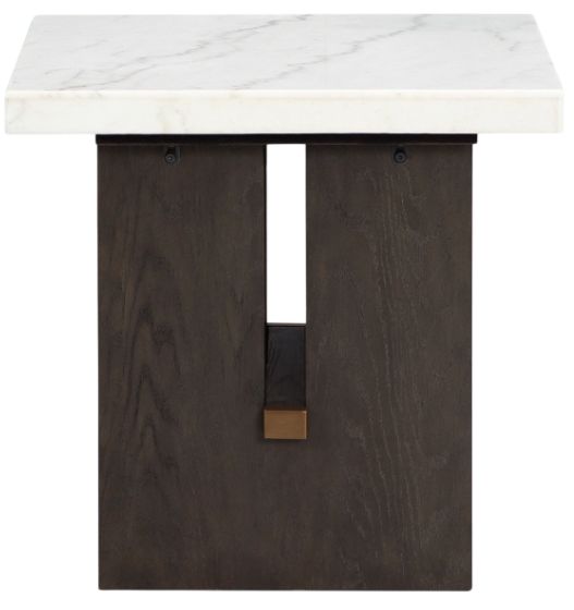 Signature Design by Ashley® Burkhaus White End Table with Dark Brown Base-2