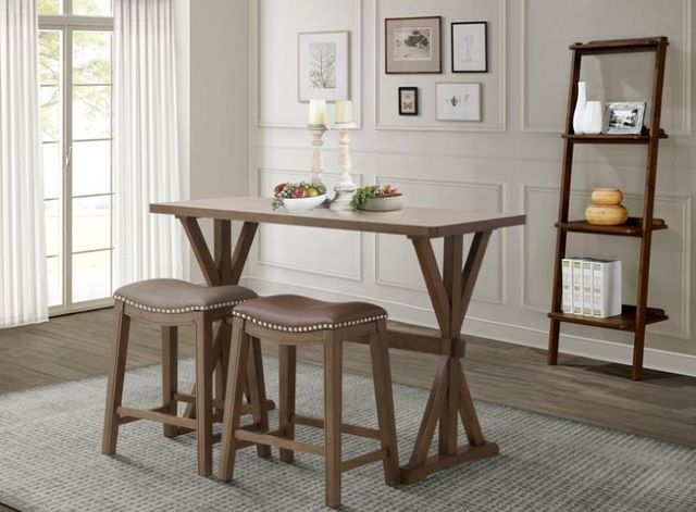 Homelegance® Brown Counter Height Dining Table-1