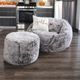 CordaRoy's® Chinchilla Faux Fur Pouf Footstool-1