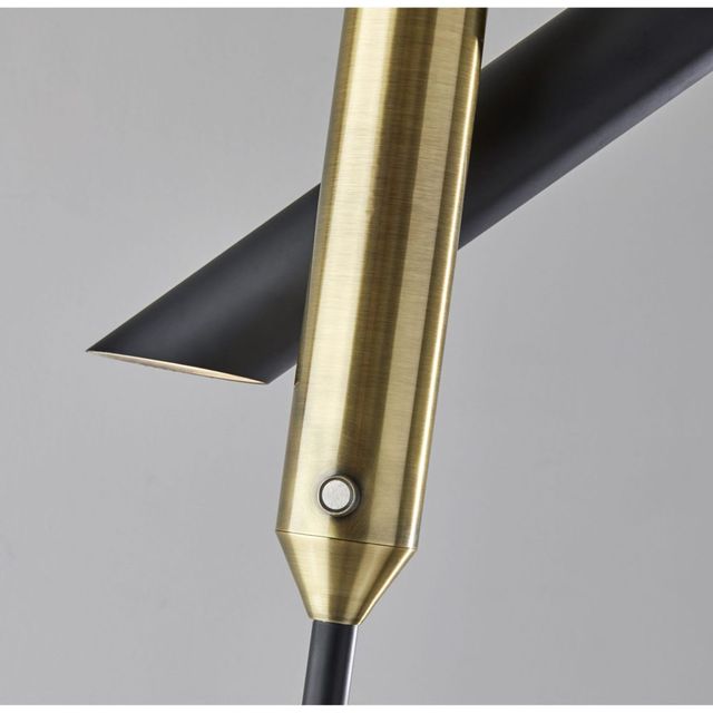 Adesso® Vega Black With Antique Brass LED Torchiere-1