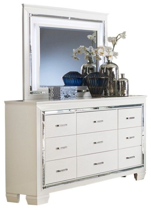 Homelegance® Allura White Mirror with LED Lighting-2