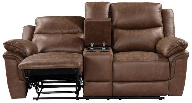 New Classic® Home Furnishings Ryland Brown Dual Manual Reclining Loveseat-3
