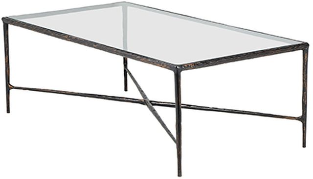 LR Home Glass Top Coffee Table with Bronze Base-0