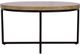 Jofran Inc. Ames Natural Round Coffee Table with Black Base-1