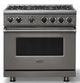 Viking® 7 Series 36" Damascus Gray Pro Style Liquid Propane Gas Range-0