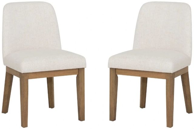 Linon Torres 2-Piece Cream/Natural Brown Upholstered Side Chair Set-0