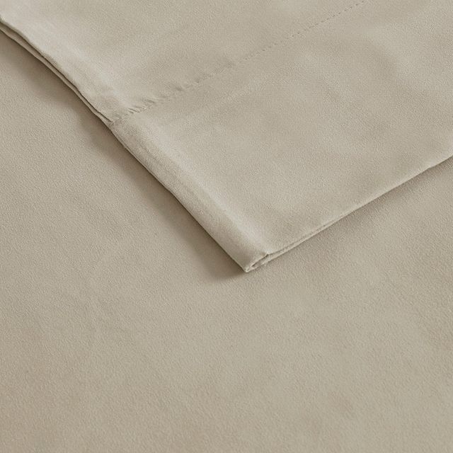 Olliix by Madison Park Khaki King 3M Microcell All Season Moisture Wicking Lightweight Sheet Set-2