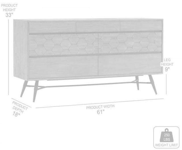 Armen Living Makena Tundra Gray Dresser -2