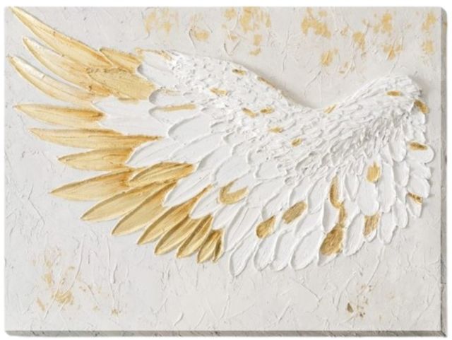 Classy Living Timeless Textured Gold Angelic Wing Wall Art-0