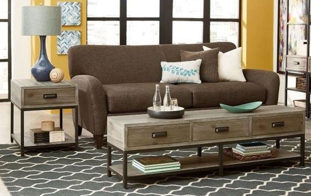 Hammary® Parsons Sandalwood Rectangular End Table with Black Base-1