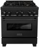 ZLINE 30" Black Stainless Steel Pro Style Dual Fuel Range-0