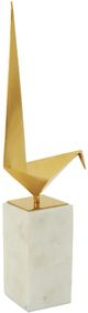Harp & Finial® Bird Statue III Gold/White Home Decor-0