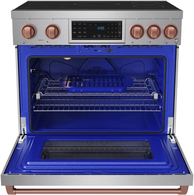 Thor Kitchen® Gordon Ramsay Collection 36" Stainless Steel Pro Style Induction Range with Tilt Panel Touch Control and Rose Gold Trim-1