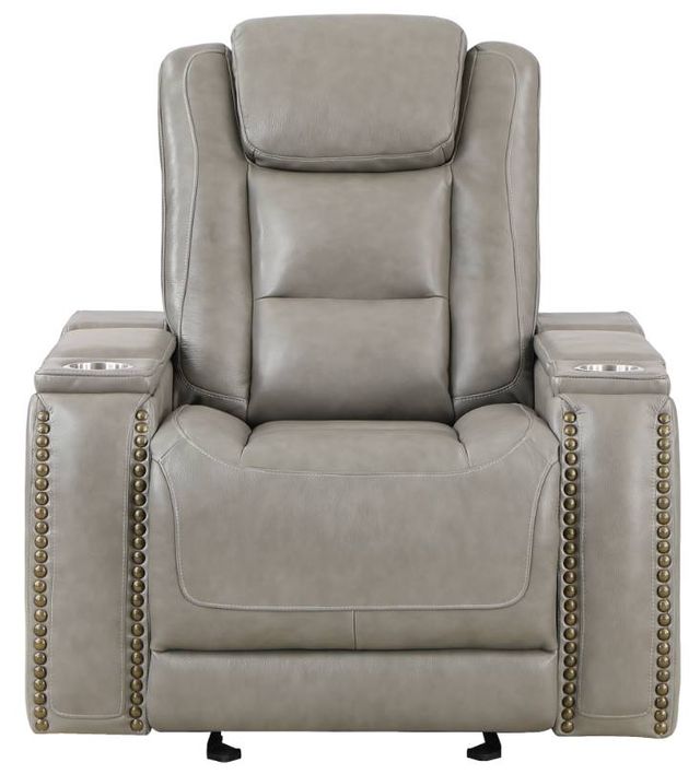 New Classic® Home Furnishings Breckenridge Light Gray Manual Glider Recliner-1