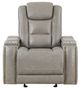 New Classic® Home Furnishings Breckenridge Light Gray Manual Glider Recliner-1
