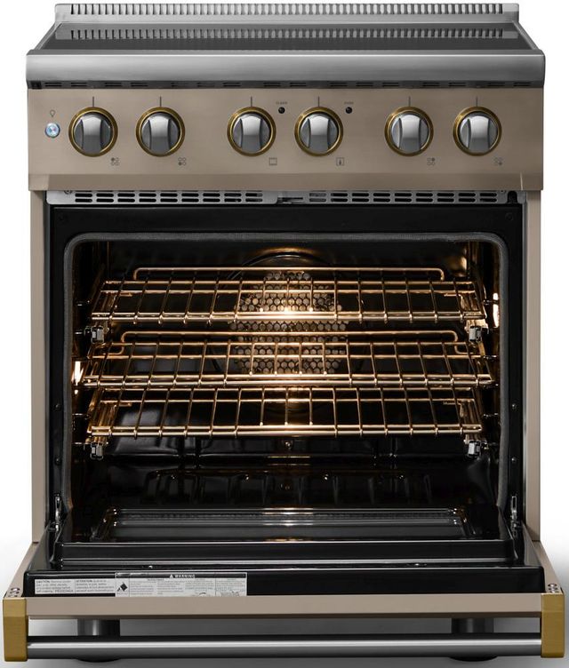 Viking® 5 Series 30" Nantucket Pro Style Induction Range with Brushed Brass Trim-1