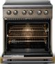 Viking® 5 Series 30" Nantucket Pro Style Induction Range with Brushed Brass Trim-1