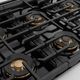 ZLINE Autograph Edition Paramount 36" 5.2 Cu. Ft. Satin Stainless Steel Gas Range with 6 Burner DuoPro™ Cooktop and Convection Gas Oven with White Matte Door and Champagne Bronze Accents-5