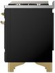 Ilve® Majestic III 60" Glossy Black Pro Style Dual Fuel Natural Gas Range with Griddle and Brass Trim-3