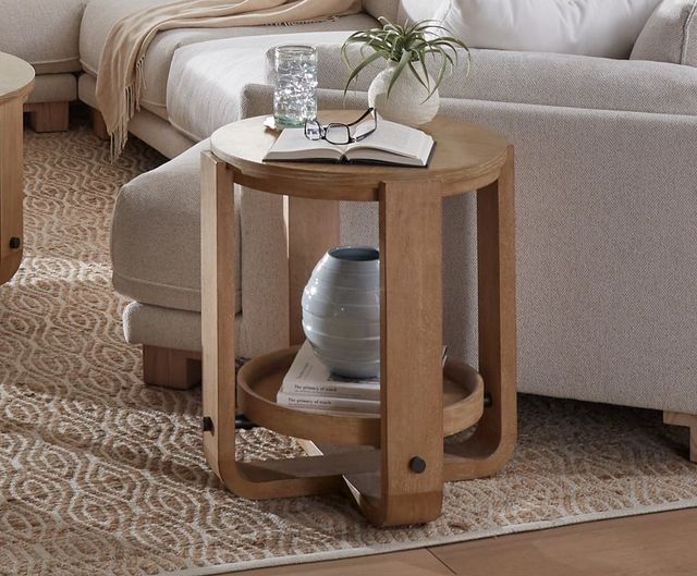 Parker House® Escape Glazed Natural Oak Round End Table-1