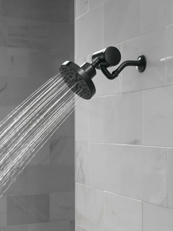 Delta Universal Showering Matte Black H2Okinetic® 5-Setting Contemporary Raincan Shower Head-2