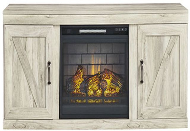Signature Design by Ashley® Bellaby 4-Piece Whitewash Entertainment Center with Electric Fireplace Insert and Shelves-1