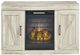 Signature Design by Ashley® Bellaby 4-Piece Whitewash Entertainment Center with Electric Fireplace Insert and Shelves-1