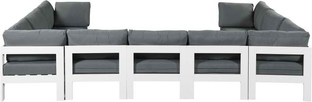 Meridian Furniture Nizuc 9-Piece Grey Outdoor Patio Modular Sectional Set-2