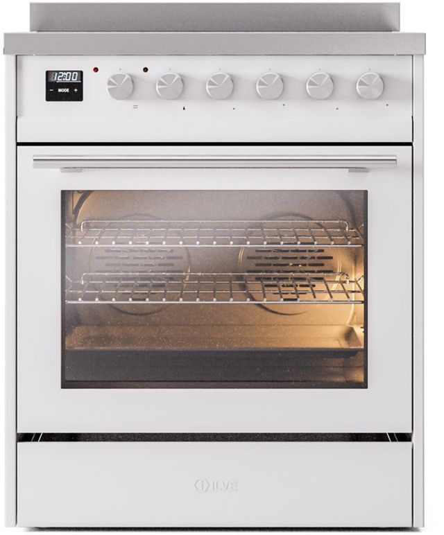 Ilve® Professional Plus II 30" White Pro Style Induction Range-2