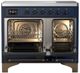 Ilve® Majestic III 40" Midnight Blue Pro Style Induction Range with Triple Glass Door and Burnished Trim-1