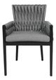 CabanaCoast® Customizable Trellis Aluminum/Natural Fiber Outdoor Dining Arm Chair-1