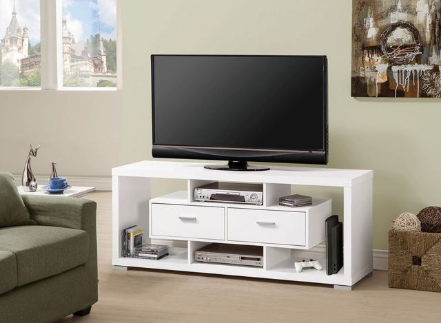 Coaster® Darien White 2-Drawer Rectangular TV Console-1