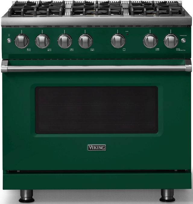 Viking® 5 Series 36" Ivy Pro Style Gas (LP) Range with Polished Chrome Trim-0