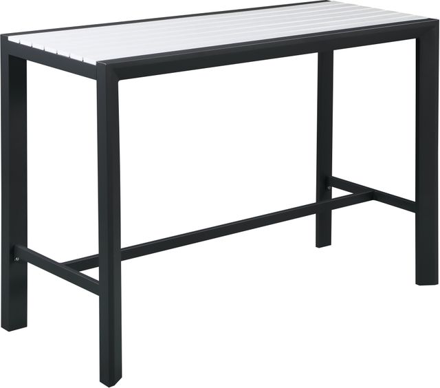 Meridian Furniture Nizuc White Polywood Outdoor Patio Rectangle Bar Table-0