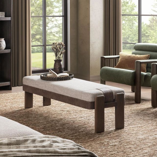 Classic Home Kava Cocoa Latte Accent Bench-1