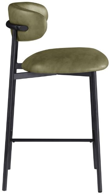 Meridian Furniture Lupita Olive/Matte Black Counter Stool-2