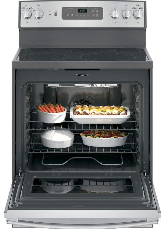 GE® 30" Fingerprint Resistant Stainless Steel Free Standing Electric Range-2