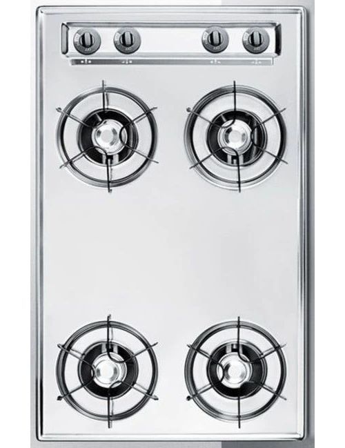 Summit® 30" Chrome Gas Cooktop-1