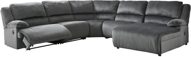 Signature Design by Ashley® Clonmel 5-Piece Charcoal Reclining Right-Arm Facing Sectional and Chaise-0