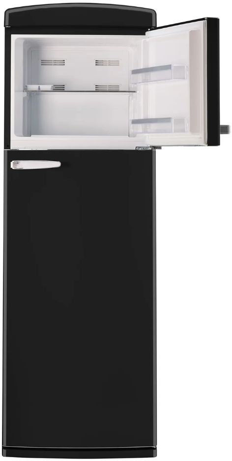 Unique Appliances 24” 11 Cu. Ft. Midnight Black Top Freezer Refrigerator with Chrome Accent Handles-4