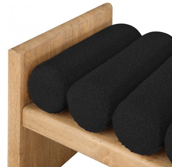 Meridian Furniture Waverly Black/Natural 32" Upholstered Bench-3